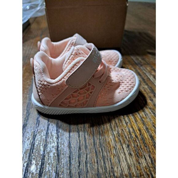 12-18 Mn BM City BM Infant Girls Pink Hook Loop Lightweight Breathable Sneakers - Picture 2 of 6